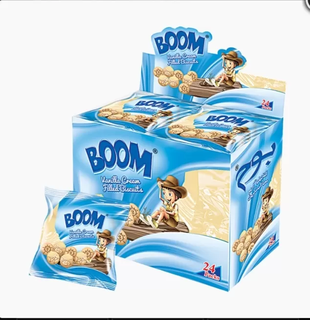 BOOM Vanilla Filled Biscuits 24 Pcs