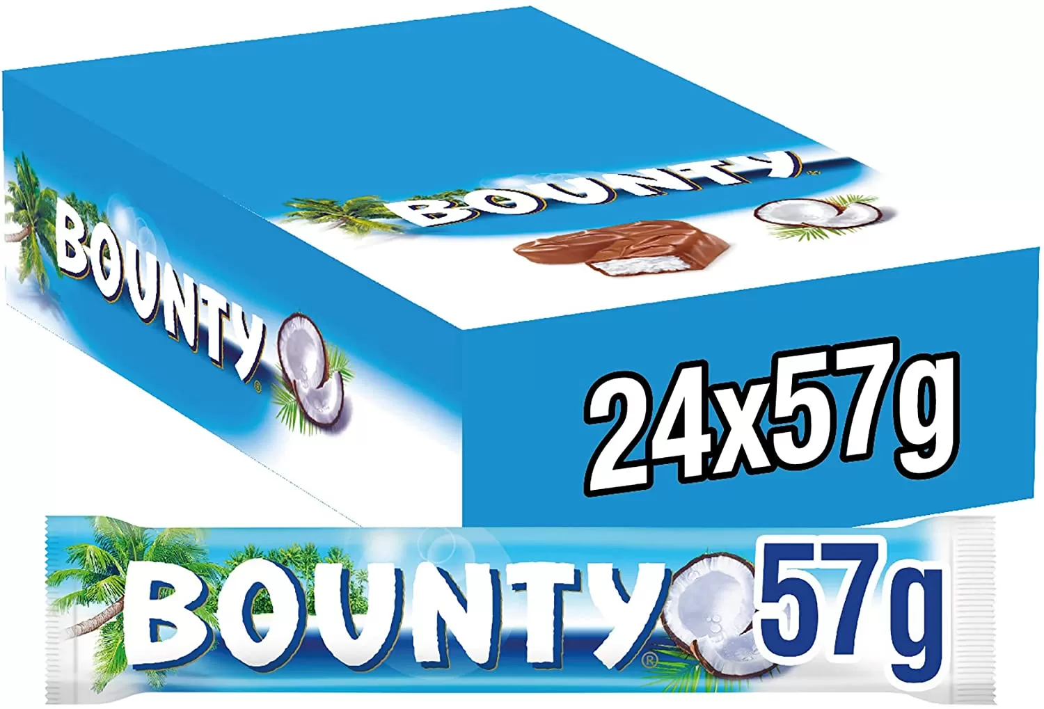 Bounty Coconut Milk Chocolate Duo Bar Pack 24x57G