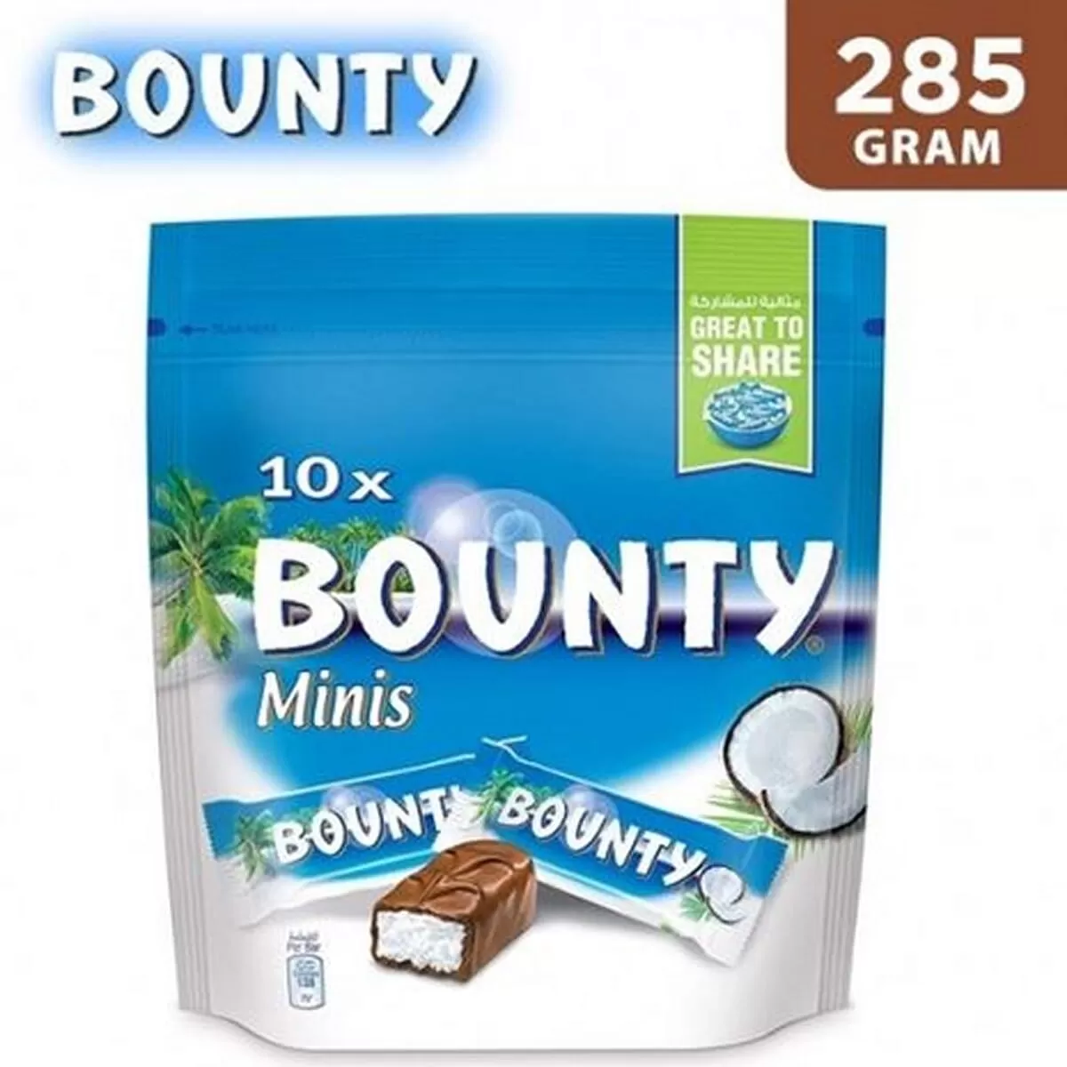 Bounty Minis Pouch 285g 10pcs Pack Chocolate