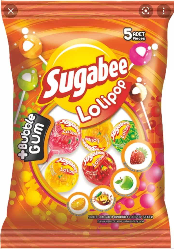 Sugabee Bubble Gum Lolipop XXL 50Pcs Pack
