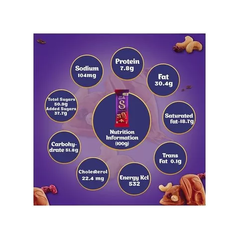 Cadbury Dairy Milk Silk Fruit & Nut Chocolate Bar 55g - image 3