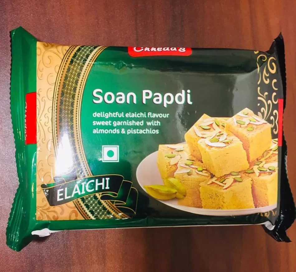 Chhedas Elaichi Sweet Soan Papdi 240g Almonds & Pistachios Coconut 2Pcs - image 5