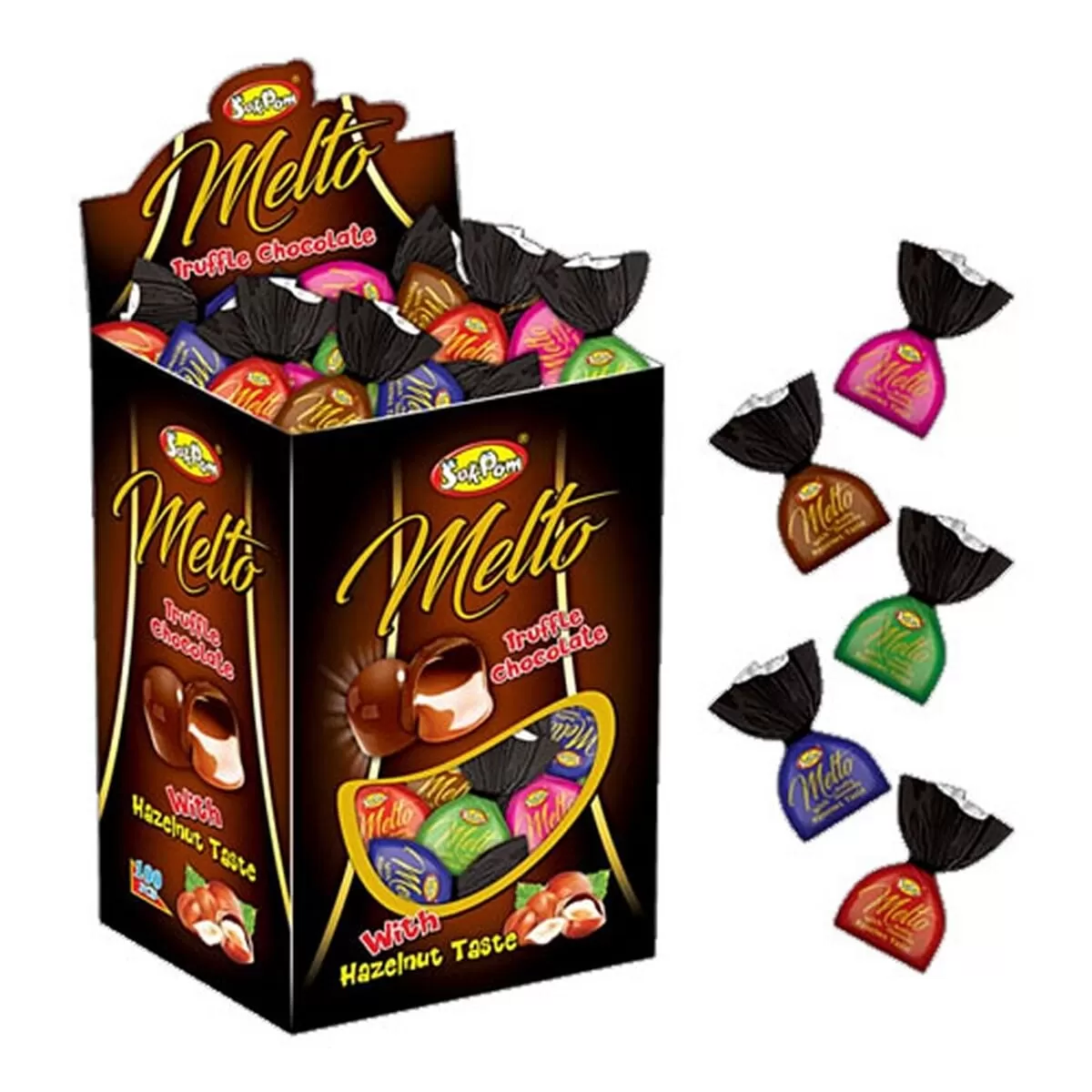Melto Truffle Chocolate Toffees 100Pcs Pack