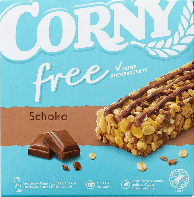 CORNY free chocolate Cereals Muesli bar with milk chocolate - image 2