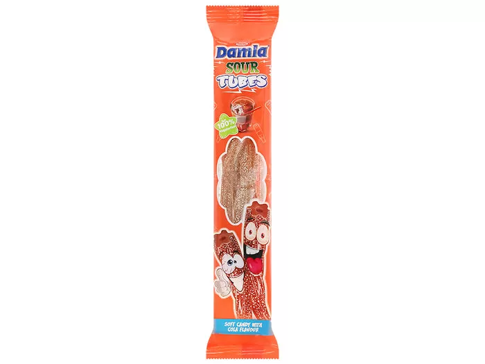 Damla Sour Tubes Soft Candy Gummy With Cola Flavour