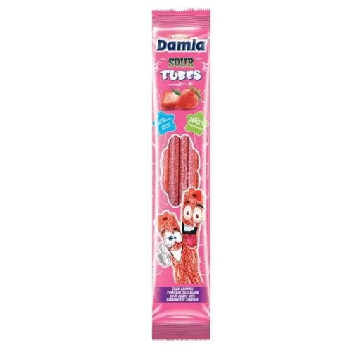 Damla Sour Tubes Soft Candy Gummy Strawberry Flavour - image 2
