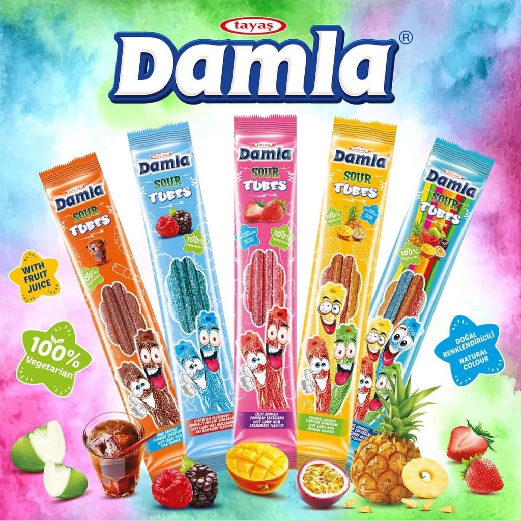 Damla Sour Tubes Soft Candy 35g