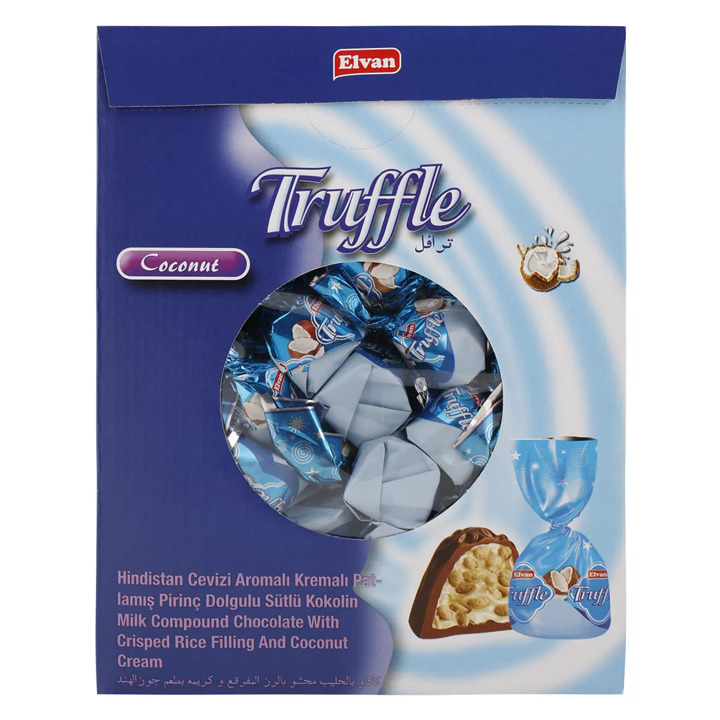 Elvan Truffle Coconut Flavour Chocolate 120 Pcs Pack