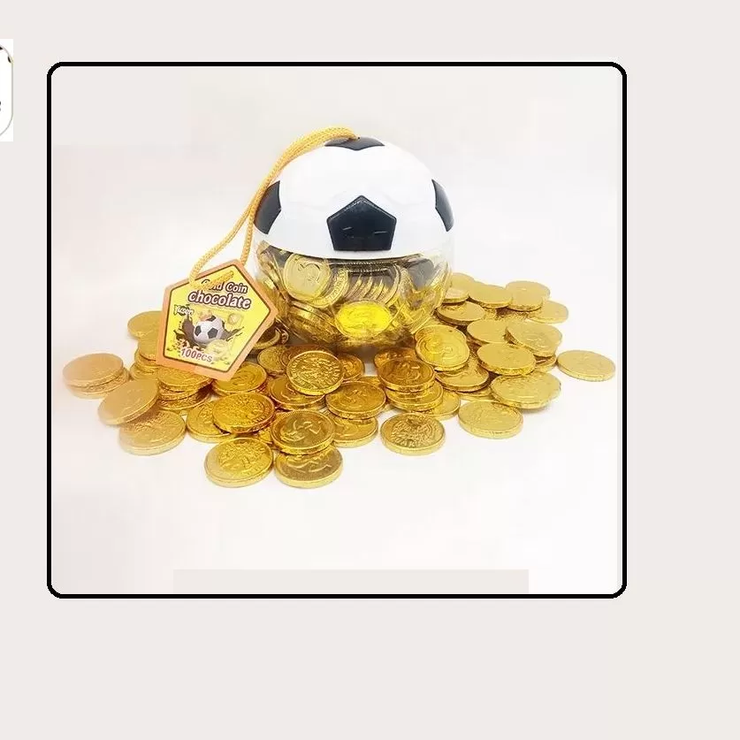 Gold Coiin Chocolate 100pcs Football Tub - image 2