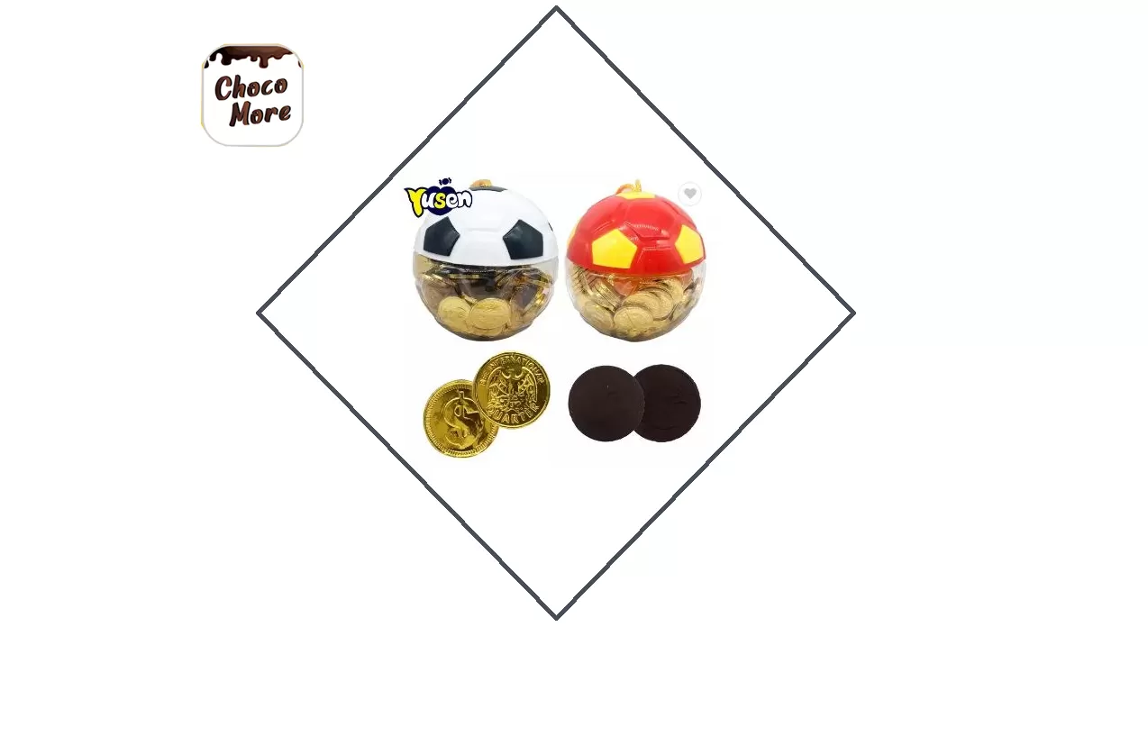 Gold Coiin Chocolate 100pcs Football Tub - image 3