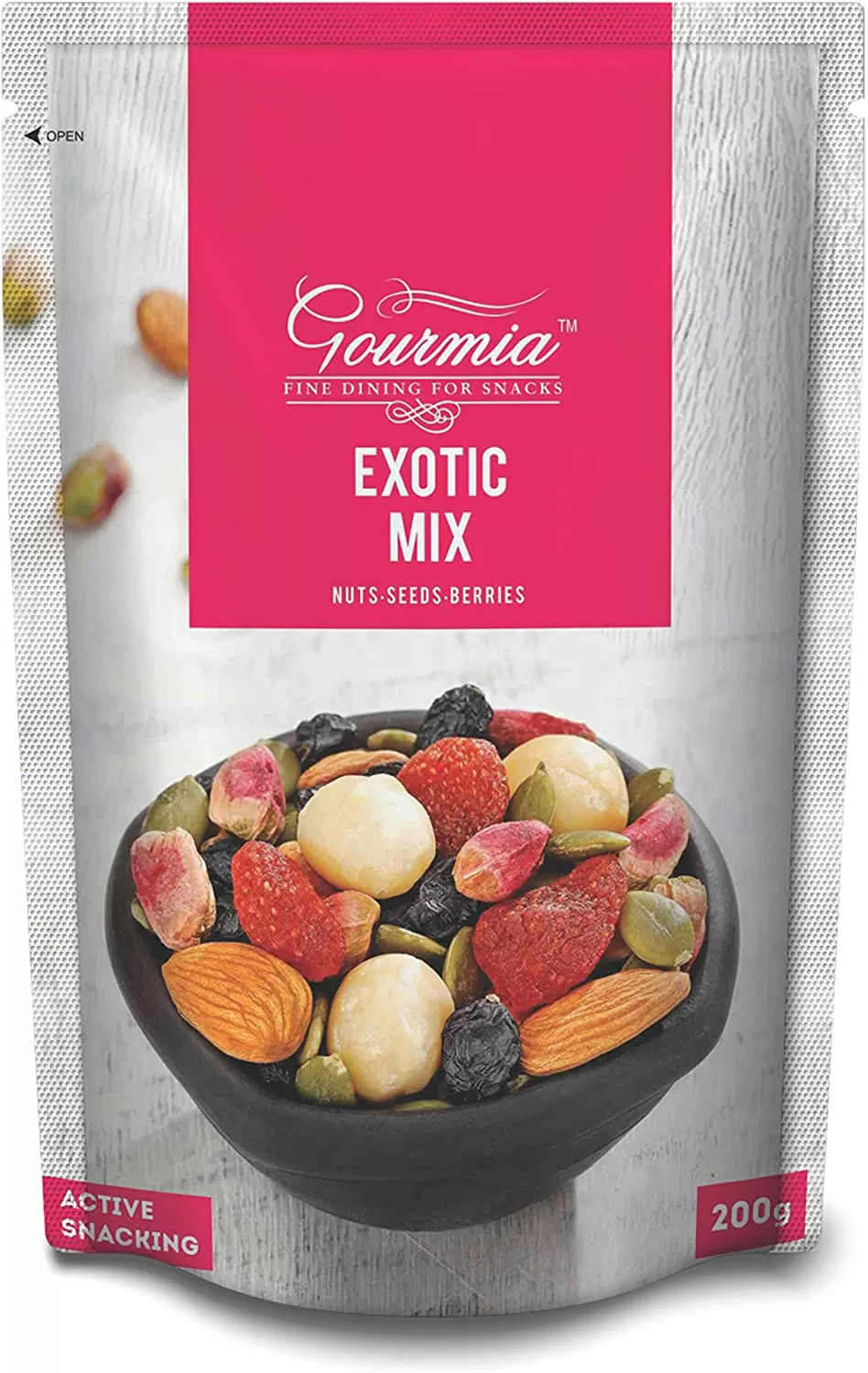 Gourmia Exotic Mix Nuts Seeds Berries Active Snacking 200g - image 1