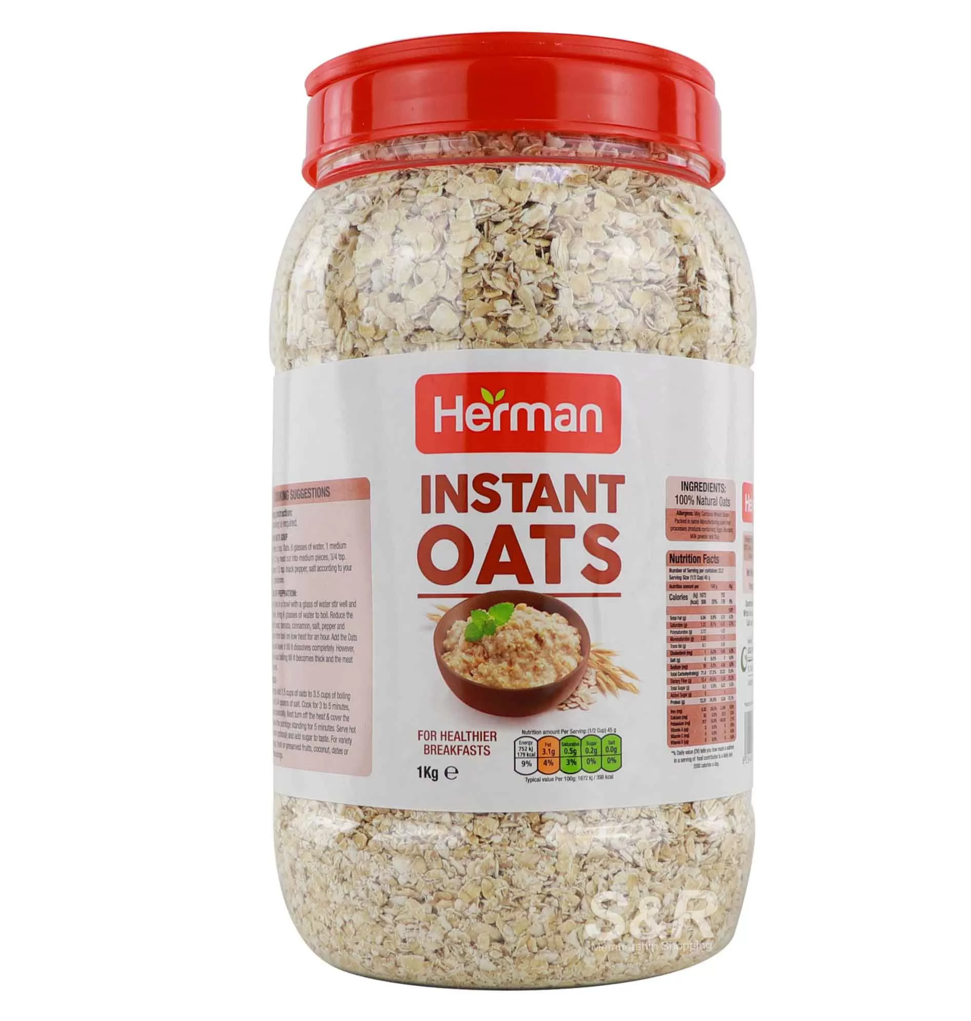 Herman Instant Oats 1Kg Healthier Breakfast