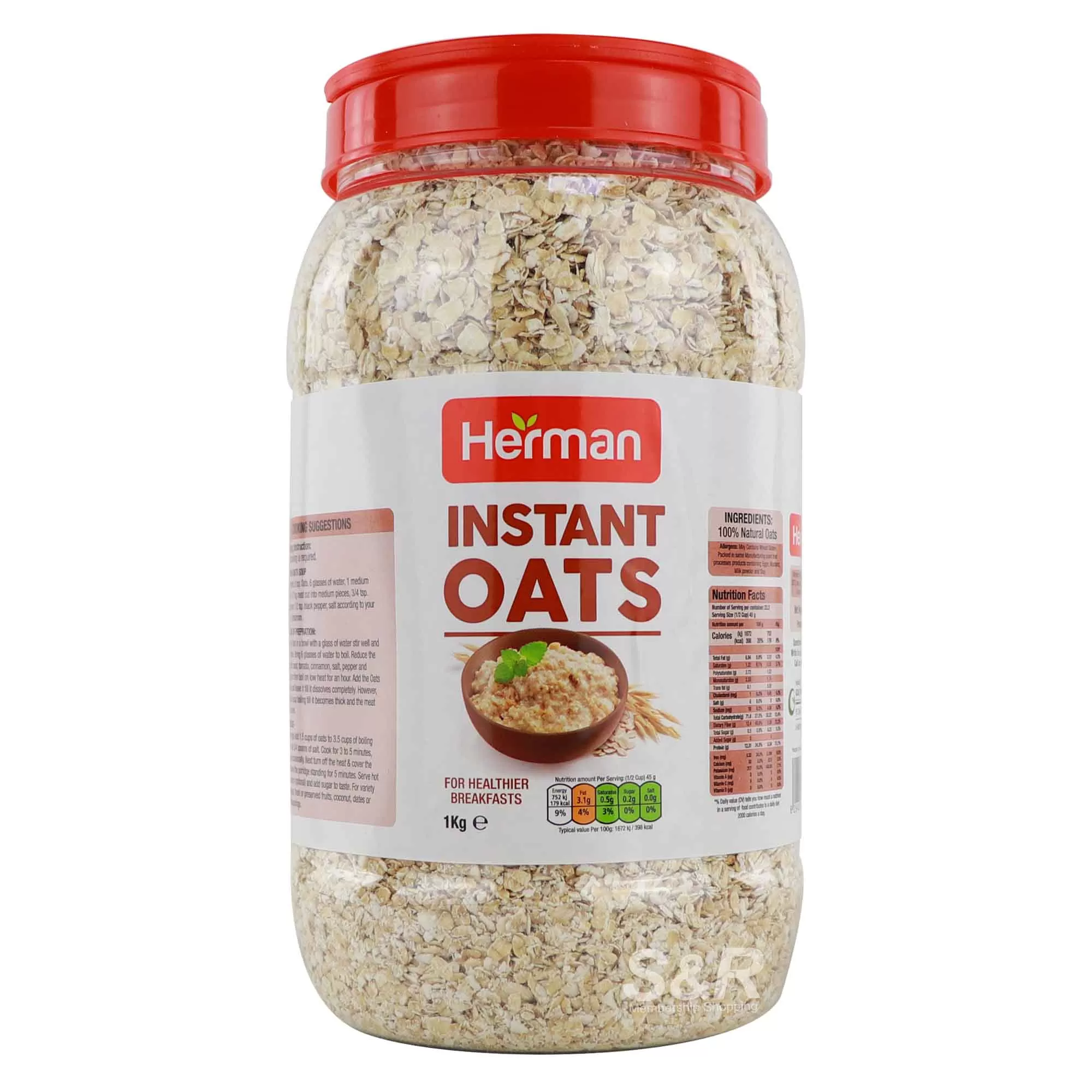 Herman Instant Oats 1Kg Healthier Breakfast - image 2