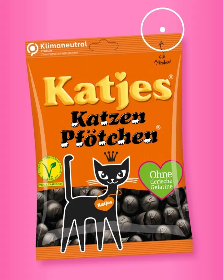 Katjes Licorice Cat Paws Gummy Candy 200g