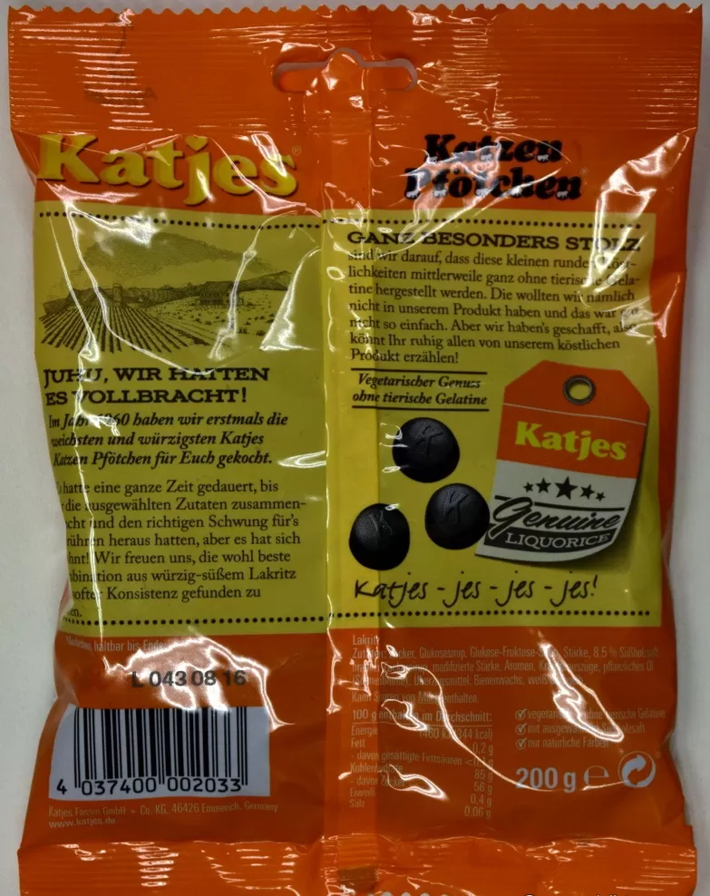 Katjes Licorice Cat Paws Gummy Candy 200g - image 4