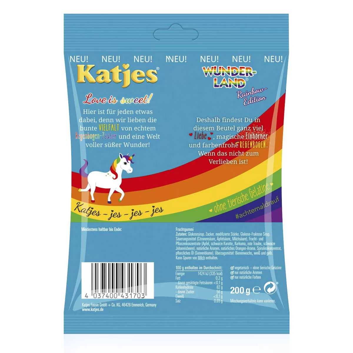 Katjes Wunderland Rainbow-Edition Gummy Candy 200g - image 5