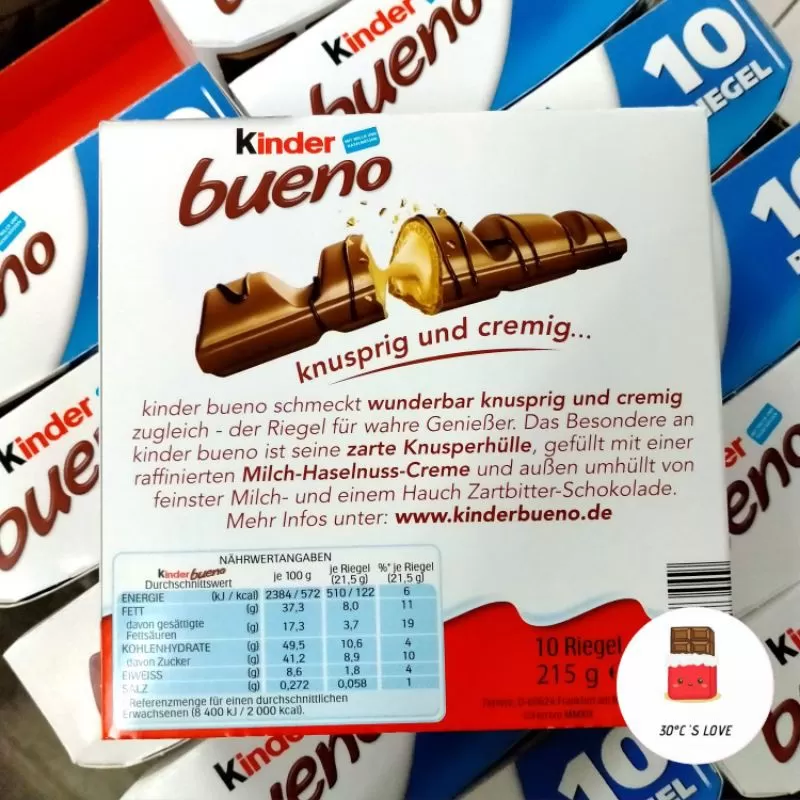 Kinder Bueno 1bar 10 Riegel Pack Pcs Box 215g - image 3