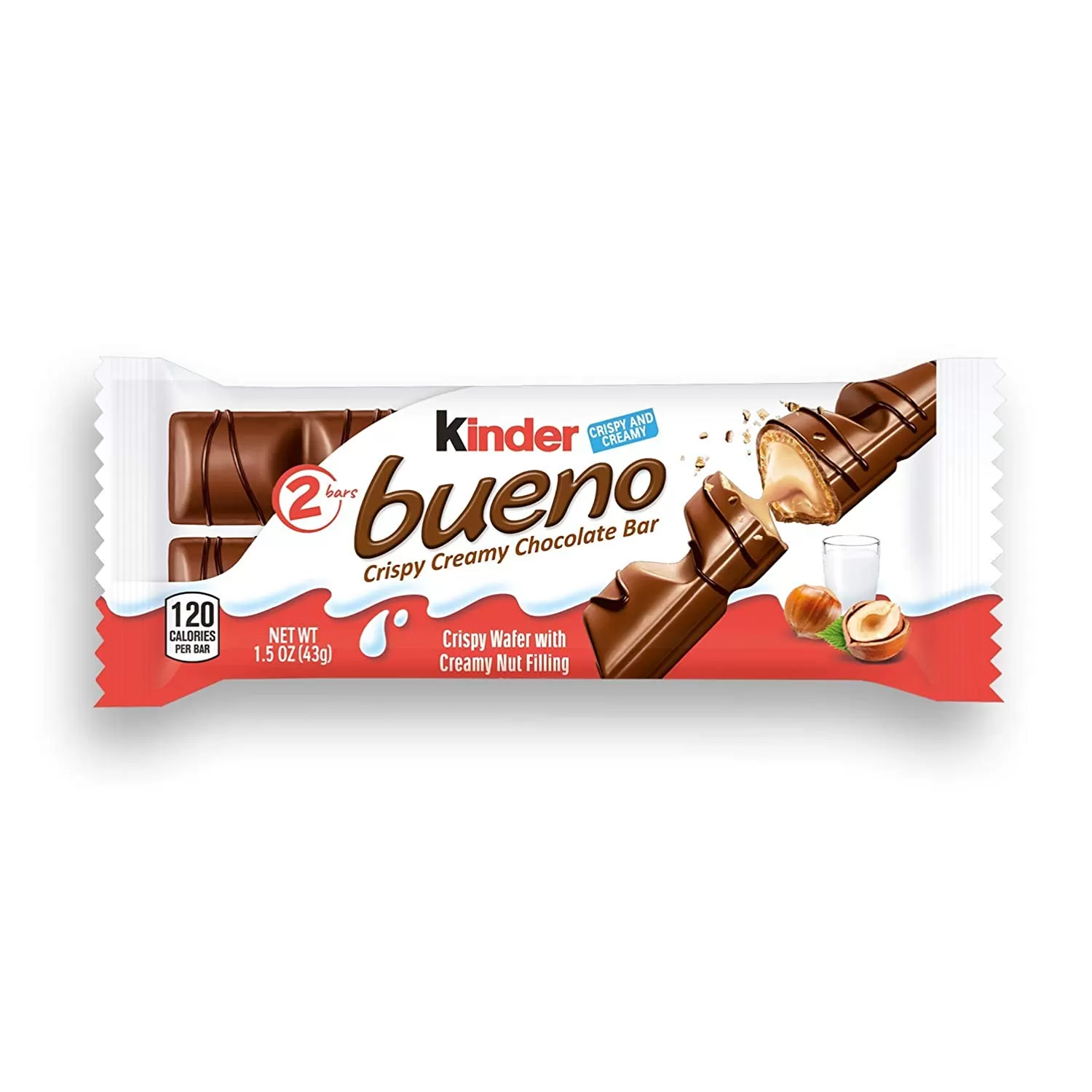 Kinder Bueno Milk Chocolate and Hazelnut Cream Candy Bar - image 3