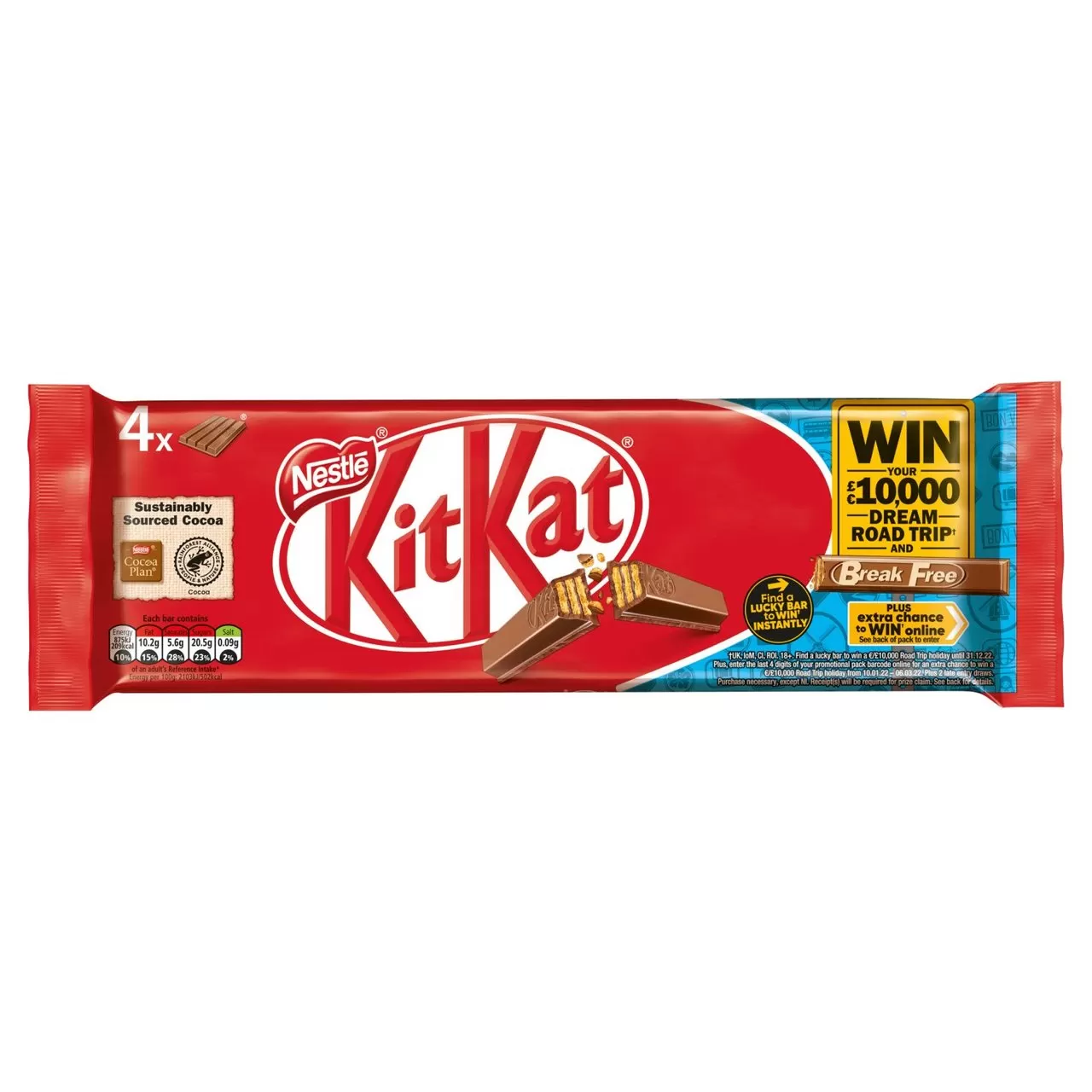Kit Kat 4 Finger Milk Chocolate Bar Multipack 4 Pack 166g - image 1