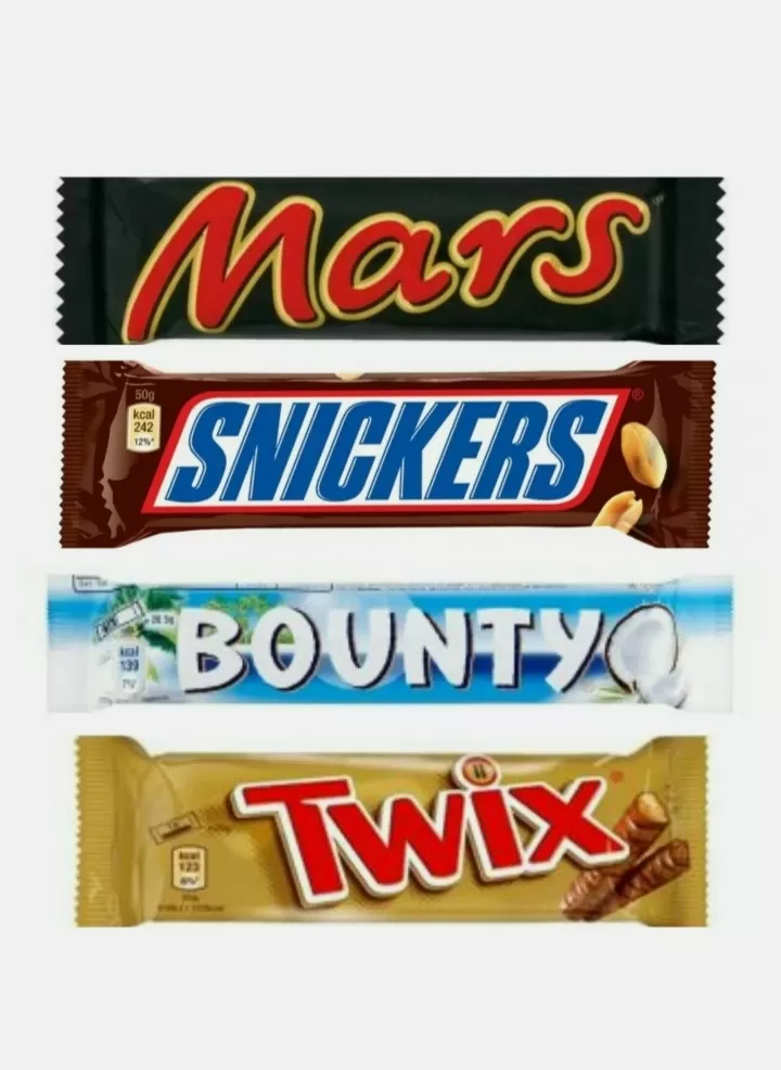 Mars Snickers Bounty Twix Chocolate Bars Combo Pack 97 Pcs