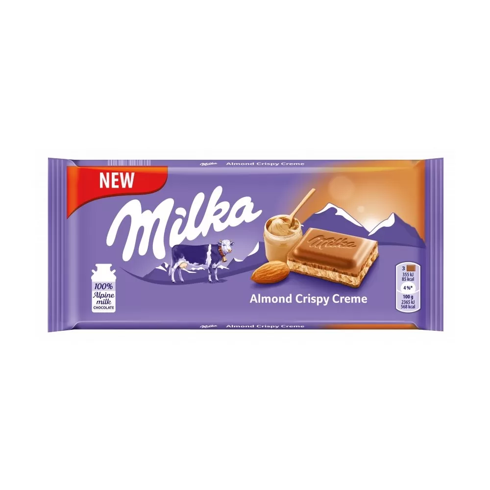 Milka Almond Crispy Cream Chocolate 90 G