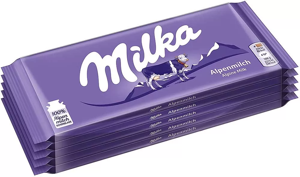 Milka Alpine Milk Chocolate Bars 100g X5Pcs