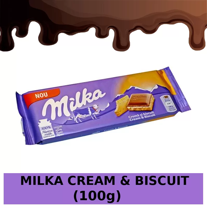 Milka Chocolate Bar with Cream & Biscuit 100g