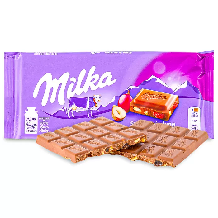 Milka Raisins & Hazelnuts Chocolate 100g