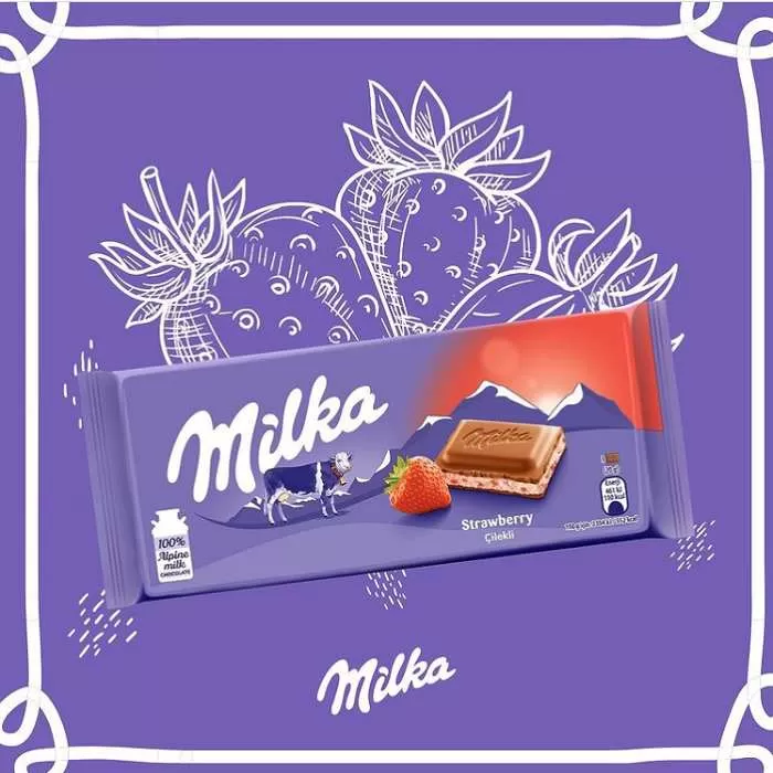 Milka Strawberry Chocolate Bar 100g - image 3