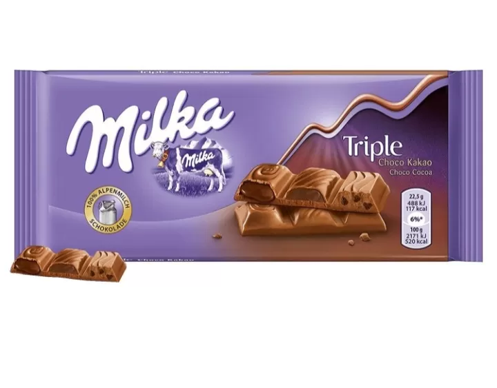 Milka Triple Choco Cocoa Bar Triple Chocolate Flavor