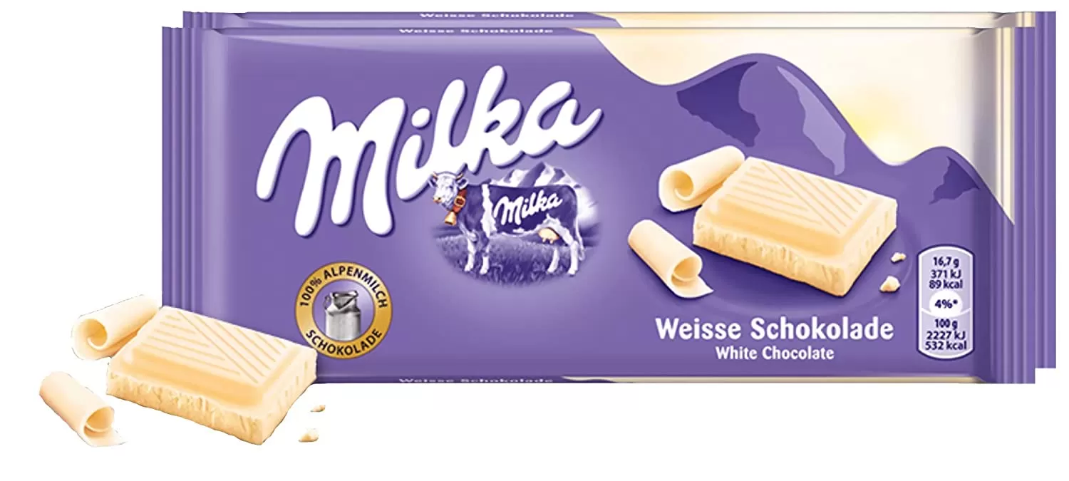 Milka White Chocolate Bar Alpenmilch German