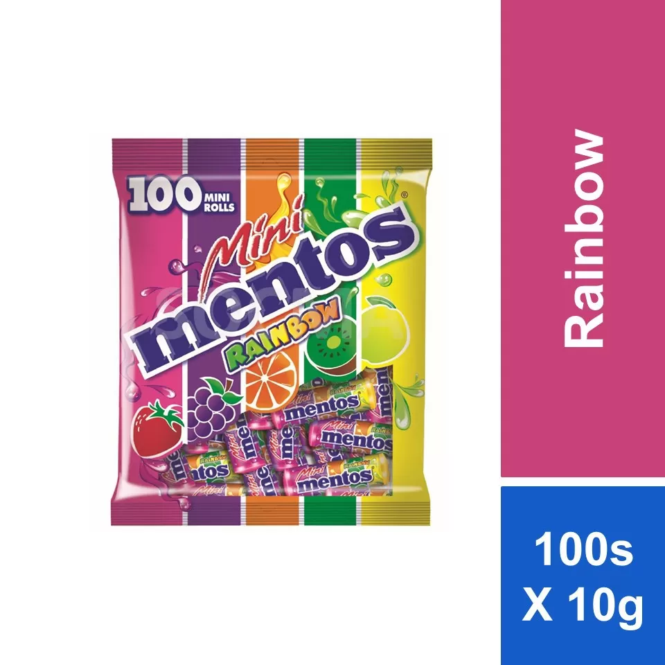 Mentos Mini Rolls Rainbow Chewy Candy 100PCS