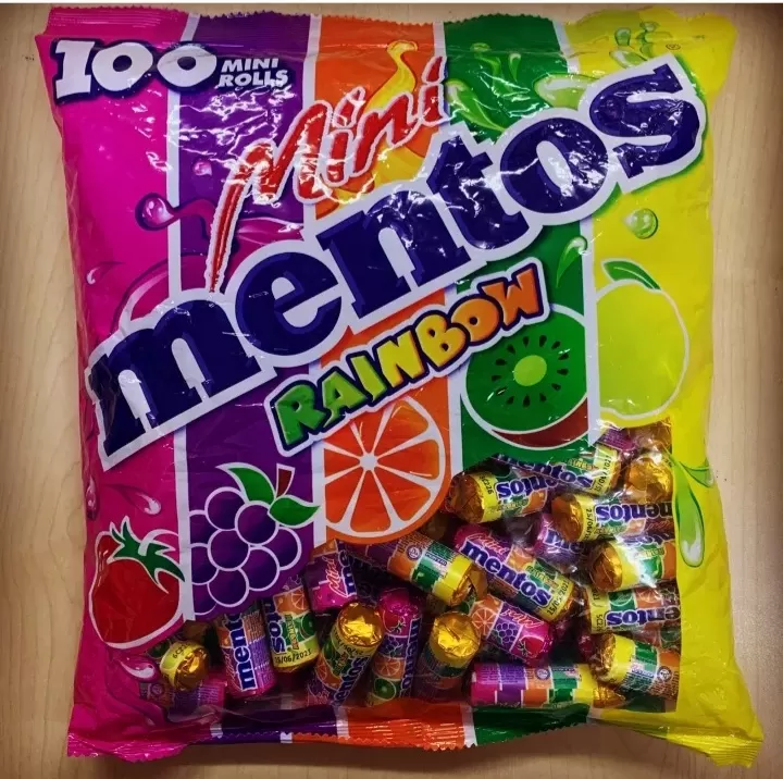 Mentos Mini Rolls Rainbow Chewy Candy 100PCS - image 2