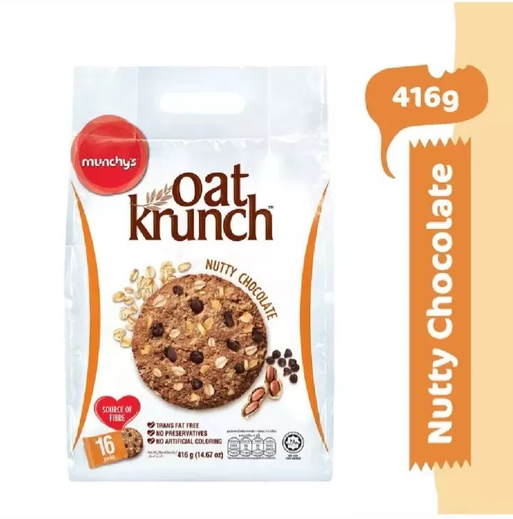 Munchys Oats Krunch Nutty Chocolate Biscuits 416g (16Pcs) - image 1