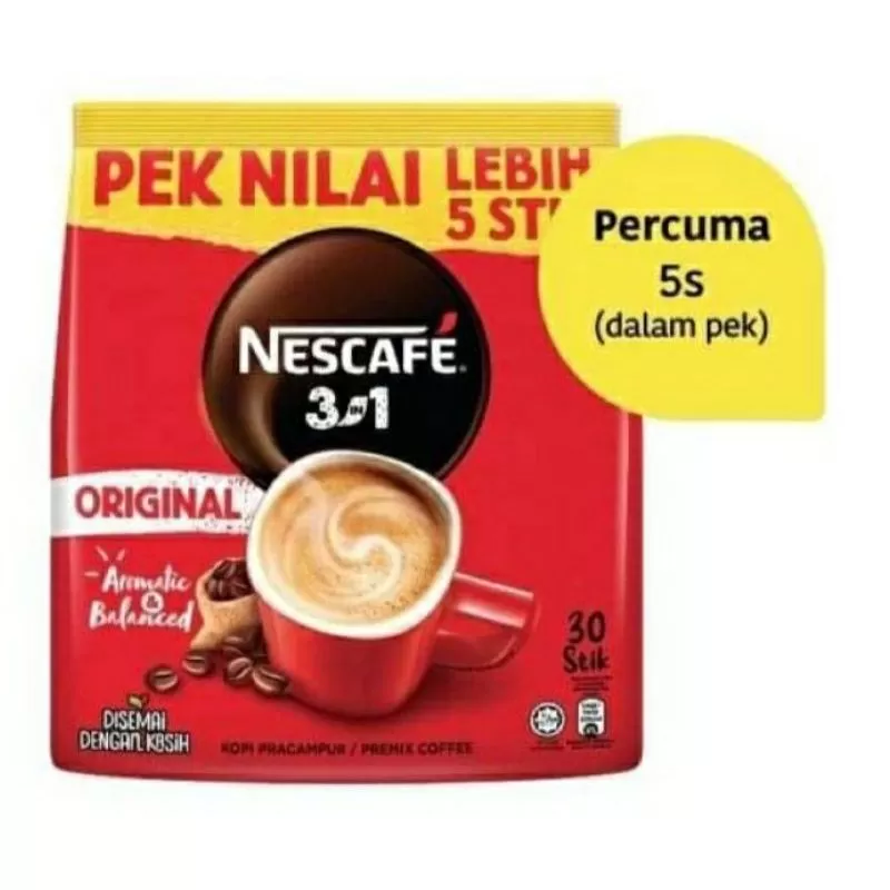 NESCAFE Premix Coffee 3 in 1 Original Aromatic & Balanced