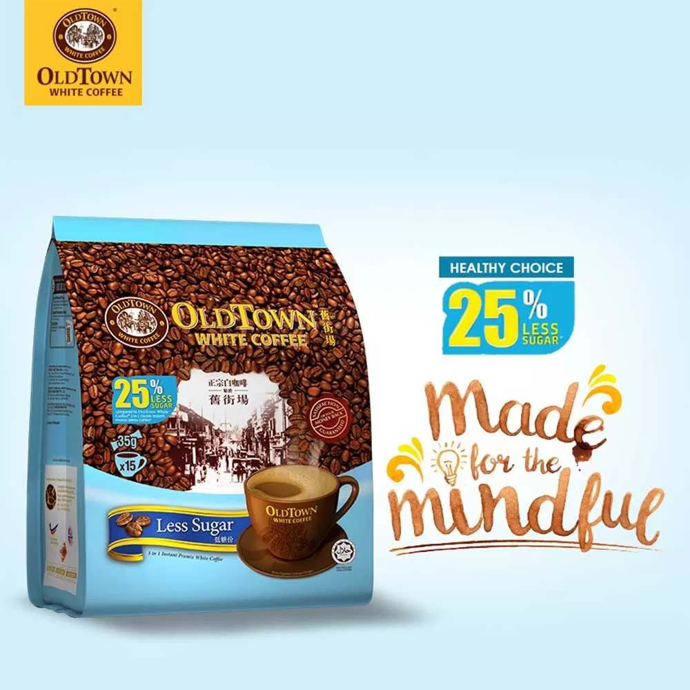 Old Town White Coffee Mix Less Sugar (35g x 15 sticks)