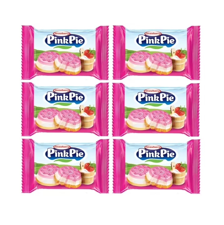 Pink Pie Mini Snack Biscuit Strawberry Flavour