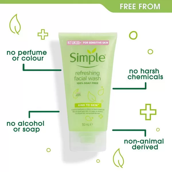 SIMPLE Kind To Skin Refreshing Facial Wash Gel 150ML - image 4
