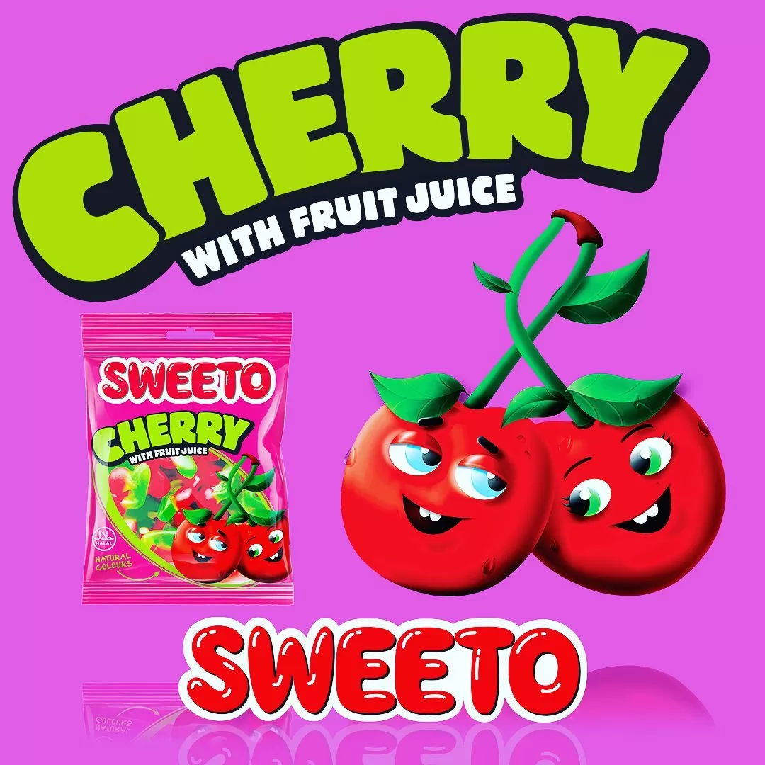 Sweeto Gummy Bear Candy Cherry Fruit Juice