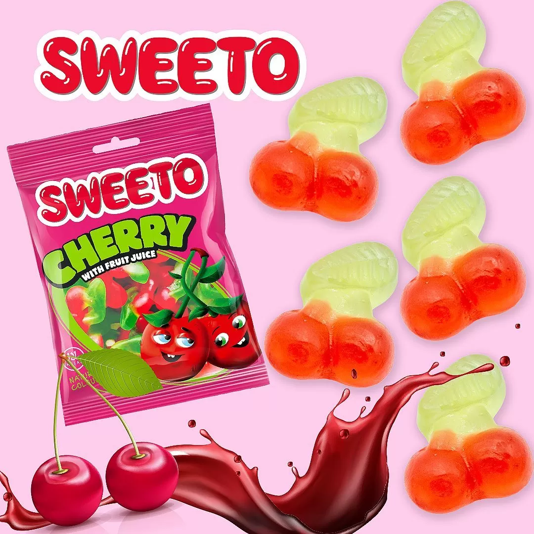 Sweeto Gummy Bear Candy Cherry Fruit Juice - image 2