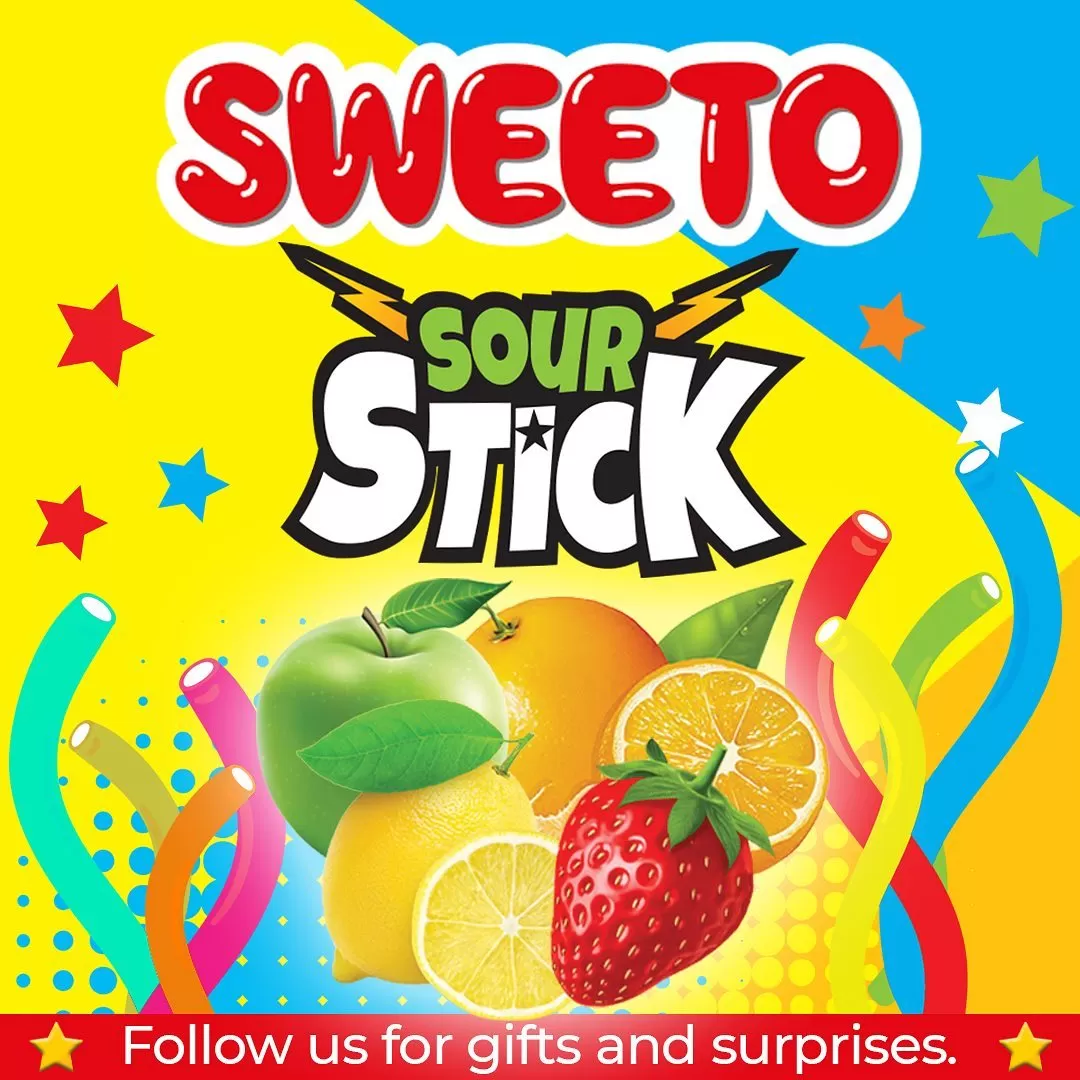 Sweeto MULTICOLOR STICKS Fruit Juice Gummy Candy
