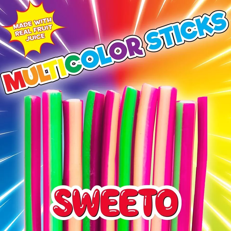 Sweeto MULTICOLOR STICKS Fruit Juice Gummy Candy - image 2