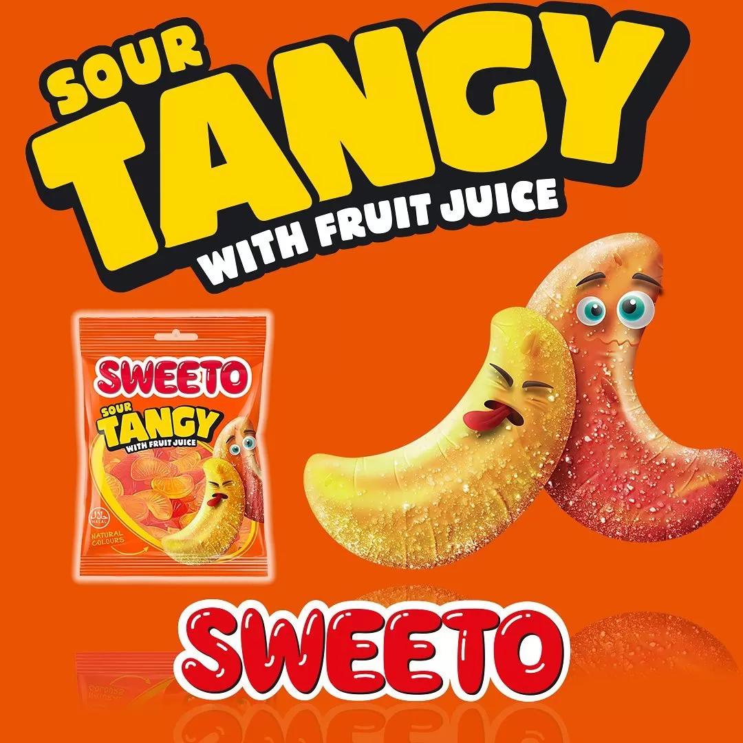Sweeto SOUR TANGY Gummy Bear Candy with Fruit Juice 80g