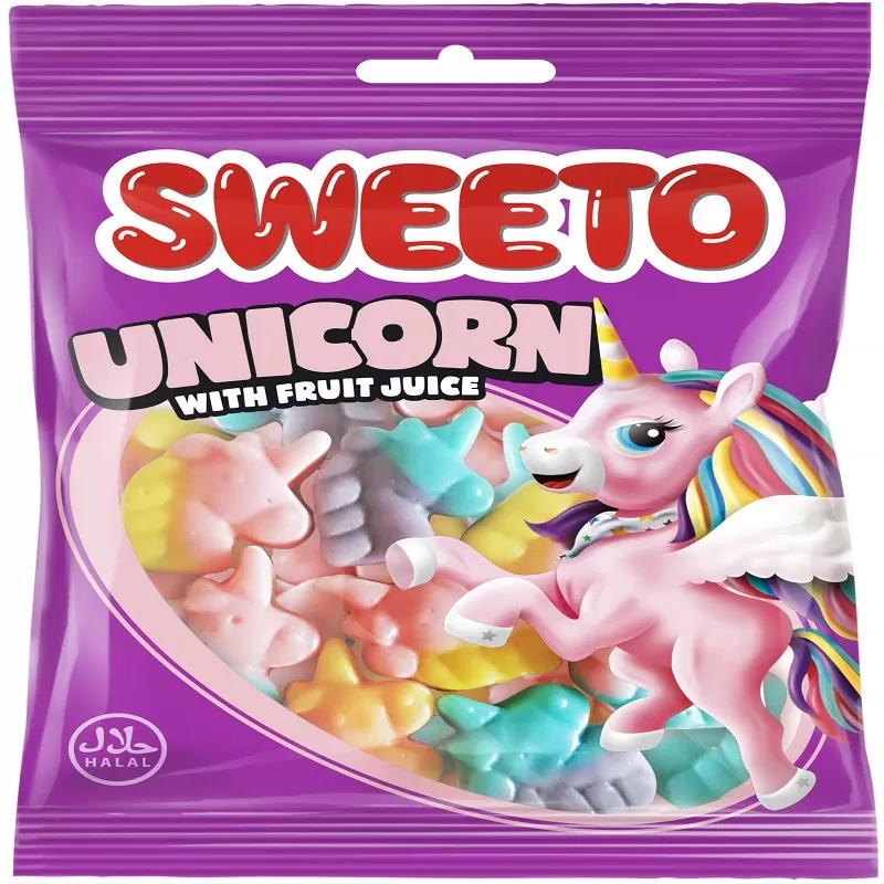Sweeto UNICORN Gummy Bear Fruit Juice Candy 80g - image 2