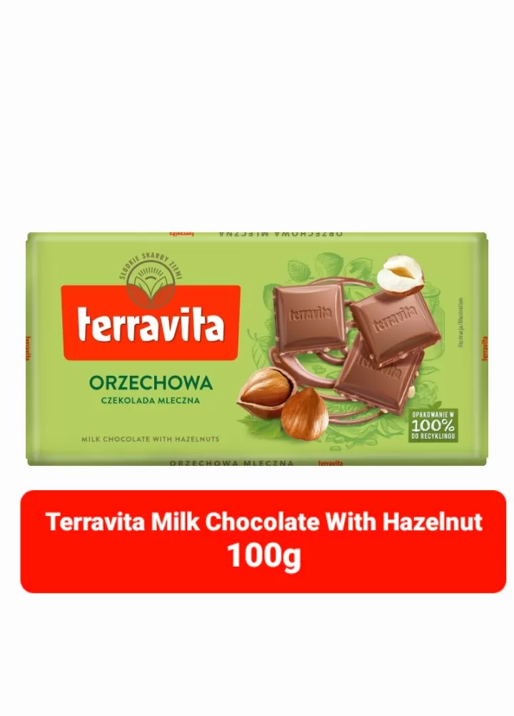Terravita Milk Chocolate With Hazelnut 100g - image 1