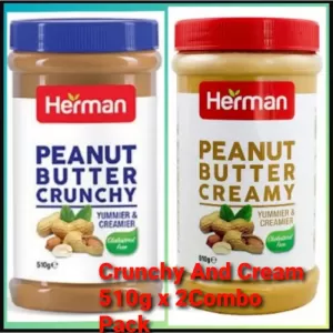 Herman Peanut Butter Crunchy Creamy Biscuit Spread 510g