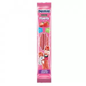 Damla Sour Tubes Soft Candy Gummy Strawberry Flavour