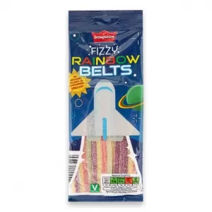 Dominion Fizzy Rainbow Gummies Candy Gummy Belts 75g