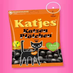 Katjes Licorice Cat Paws Gummy Candy 200g