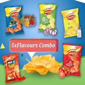 Majano Potato Chips Combo Pack 40g x 5Pcs - Tomato, Salted, Cream